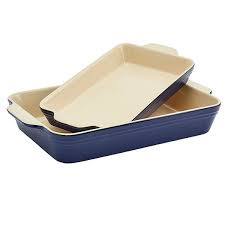 Set of 2 Stoneware Bakers Ivory