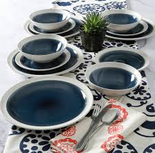 Clementine Blue 12 Piece Stoneware Dinner Set