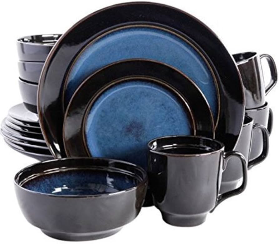 Bella Galleria Blue 16 Piece Stoneware Dinnerware Set