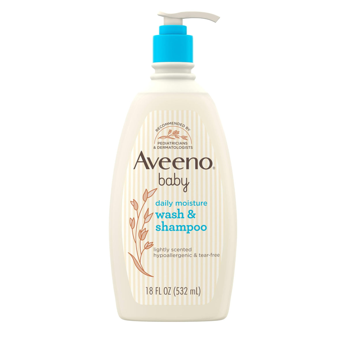 Aveeno Baby Daily Moisture Gentle Body Wash & Shampoo with Oat Extract, 2-in-1 Baby Bath Wash & Hair Shampoo